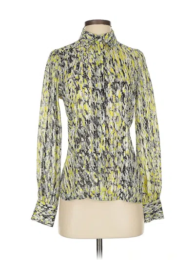 Pre-owned Dkny Long Sleeve Blouse In Yellow