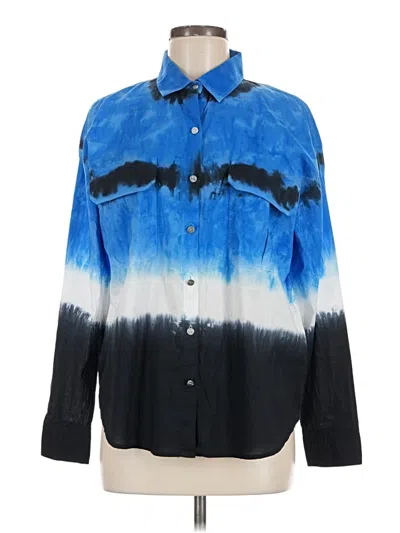 Dkny Long Sleeve Button Down Shirt In Blue