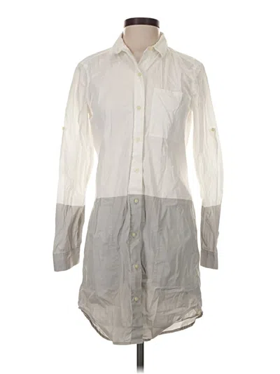 Pre-owned Dkny Long Sleeve Button Down Shirt In Ivory