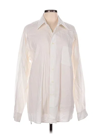 Pre-owned Dkny Long Sleeve Button Down Shirt In Ivory