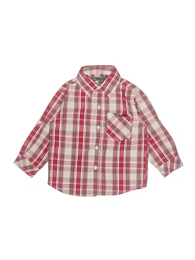 Pre-owned Dkny Kids' Long Sleeve Button Down Shirt In Red