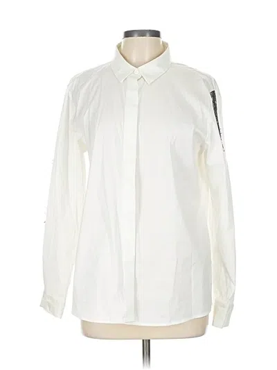 Pre-owned Dkny Long Sleeve Button Down Shirt In White