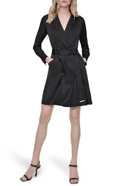 Dkny Long Sleeve Double Breasted Blazer Dress In Black