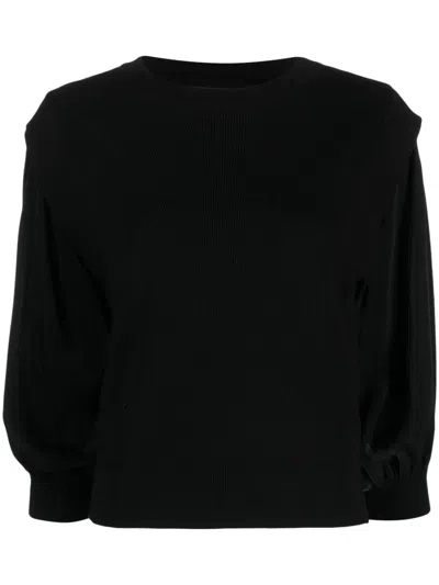 Dkny Long-sleeve Fine-ribbed Jumper In Black