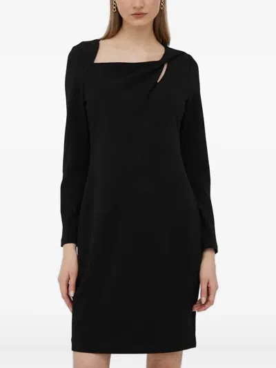 Dkny Long-sleeve Midi Dress In Black