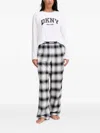 Dkny Long-sleeve Plaid Pajama Set In White