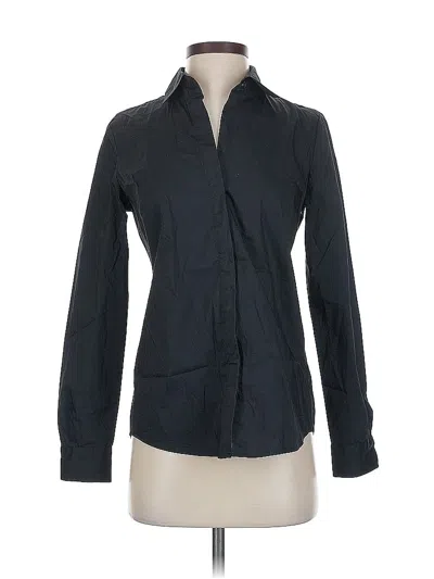 Pre-owned Dkny Long Sleeve Polo Shirt In Black