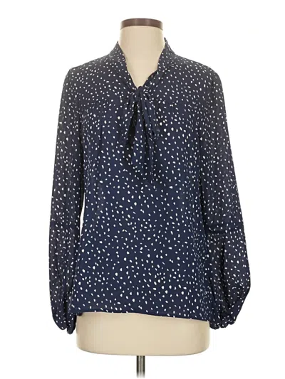 Pre-owned Dkny Long Sleeve Polo Shirt In Blue