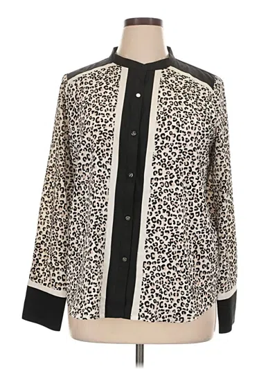 Pre-owned Dkny Long Sleeve Polo Shirt In Ivory