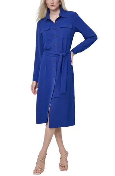 Dkny Long Sleeve Shirtdress In Ultramarine
