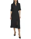 Dkny Long Sleeve Silky Cargo Midi Dress In Multi