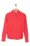Dkny Long Sleeve Stretch Woven Button-up Shirt In Red