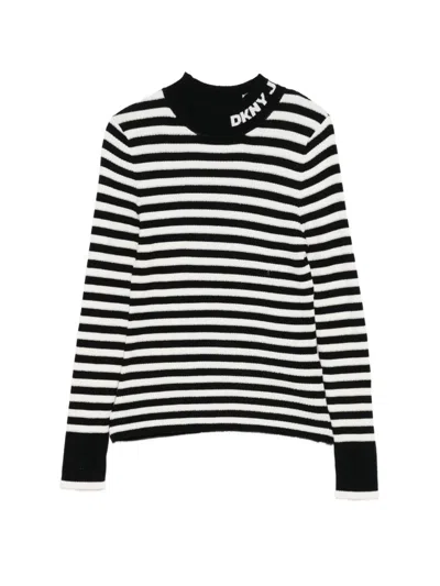 Dkny Long-sleeve Striped Sweater In Black