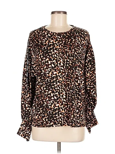 Pre-owned Dkny Long Sleeve T-shirt In Brown