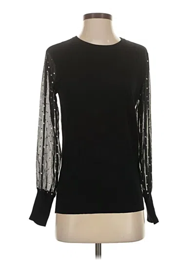 Dkny Long Sleeve Top Black Crew Neck Tops