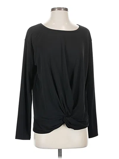 Pre-owned Dkny Long Sleeve Top Black Crew Neck Tops