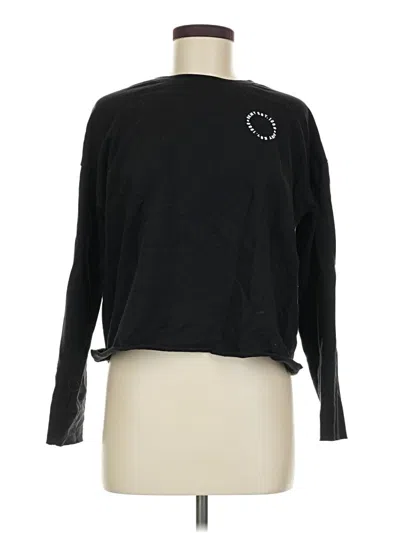 Pre-owned Dkny Long Sleeve Top Black Crew Neck Tops