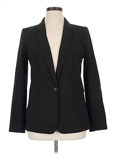 Pre-owned Dkny Long Sleeve Top Black Plunge Neckline Tops