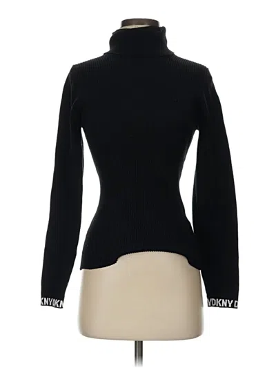 Pre-owned Dkny Long Sleeve Top Black Turtleneck Tops