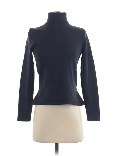 Pre-owned Dkny Long Sleeve Top Blue Turtleneck Tops