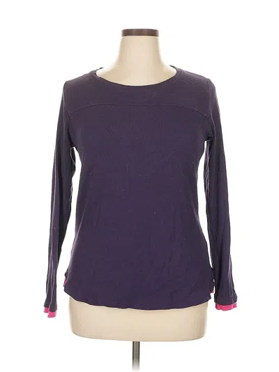 Pre-owned Dkny Long Sleeve Top Purple Crew Neck Tops