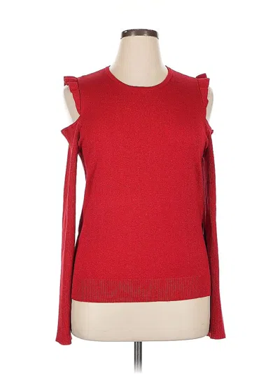 Pre-owned Dkny Long Sleeve Top Red Boatneck Tops