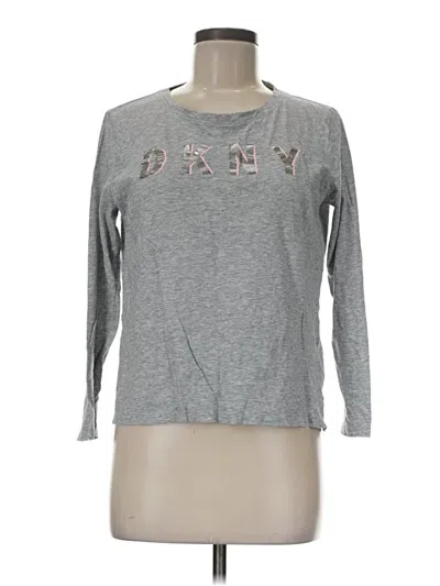 Pre-owned Dkny Long Sleeve T-shirt In Gray