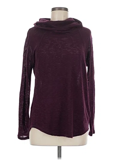 Pre-owned Dkny Long Sleeve Turtleneck In Burgundy
