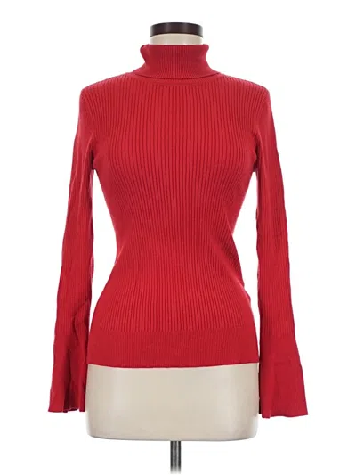 Pre-owned Dkny Long Sleeve Turtleneck In Red
