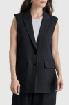 Dkny Front Button Vest In Black