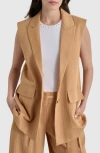 Dkny Front Button Vest In Tawney
