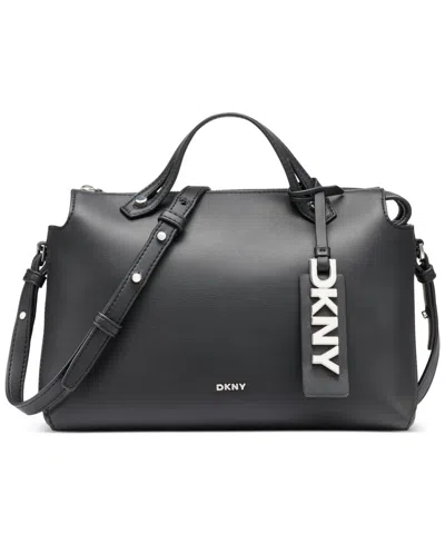Dkny Louisa Small Logo Charm Satchel In Black