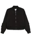Dkny Logo-embellished Quilted Bomber Jacket In Black