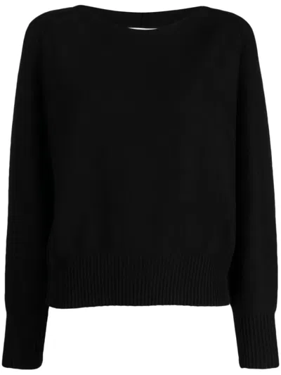 Dkny L/s Seamed Shoulder Sweater In Black