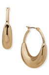 Dkny Medium Puffy Sculptural Elongated Hoop Earrings In Gold