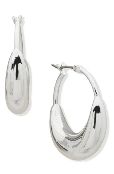 Dkny Lynn Puffy Hoop Earrings In Silver