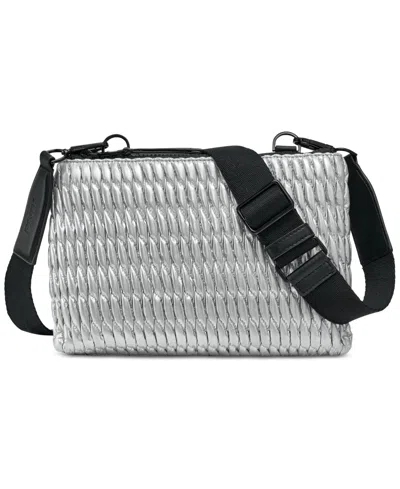 Dkny Mack East West Small Crossbody In Silver
