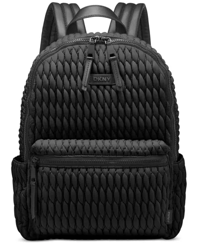 Dkny Mack Medium Quilted Nylon Backpack In Blk,black