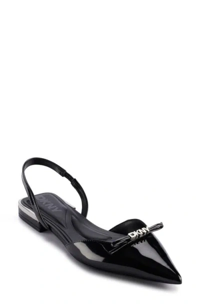 Dkny Mahaska Slingback Pointed Toe Flat In Black