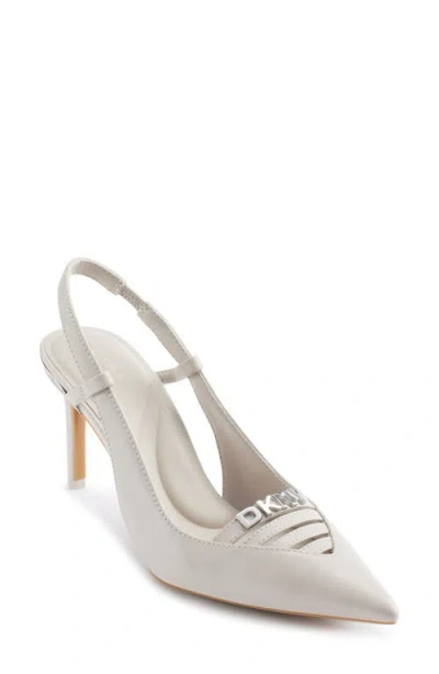 Dkny Malden Slingback Pointed Toe Pump In Soft White