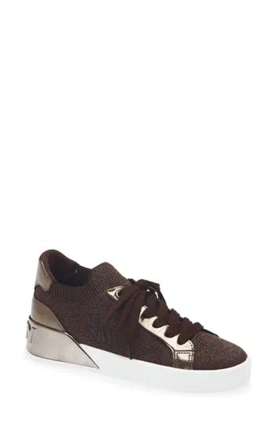 Dkny Mallory Knit Sneaker In Brown