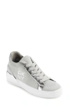 Dkny Mallory Womens Slip On Lace Up Casual And Fashion Sneakers In Grey/silver