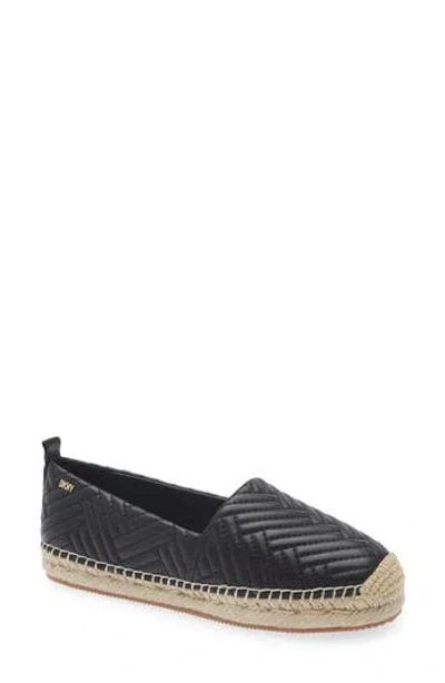 Dkny Maly Quilted Espadrille Flat In Black