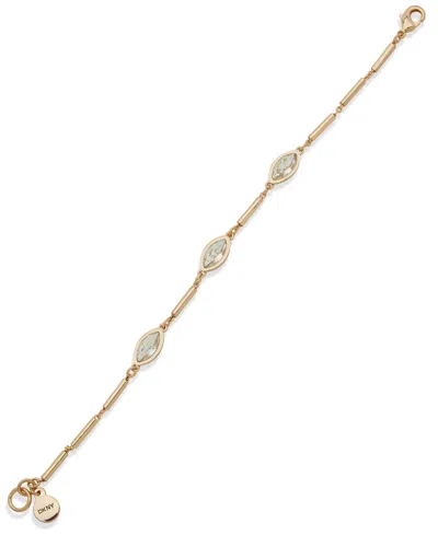 Dkny Marquise Stone Gold-tone Flex Bracelet In Yellow