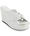 Dkny Maryn Chain Wedge Platform Sandal In Bright White
