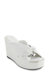 Dkny Maryn Chain Wedge Platform Sandal In Whte