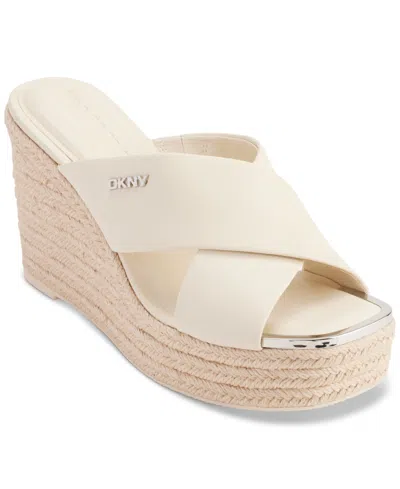 Dkny Maryn Espadrille Wedge Platform Sandal In Bone