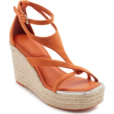 Dkny Maryn Espadrille Platform Wedge Sandal In Orange