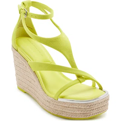 Dkny Maryn Espadrille Platform Wedge Sandal In Yellow