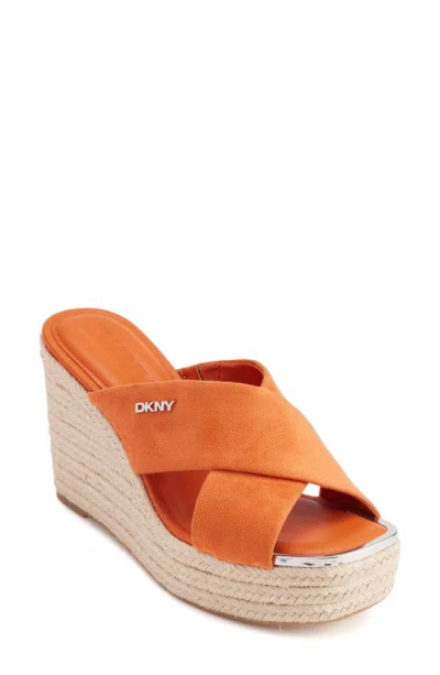 Dkny Maryn Platform Slide Sandal In Orange
